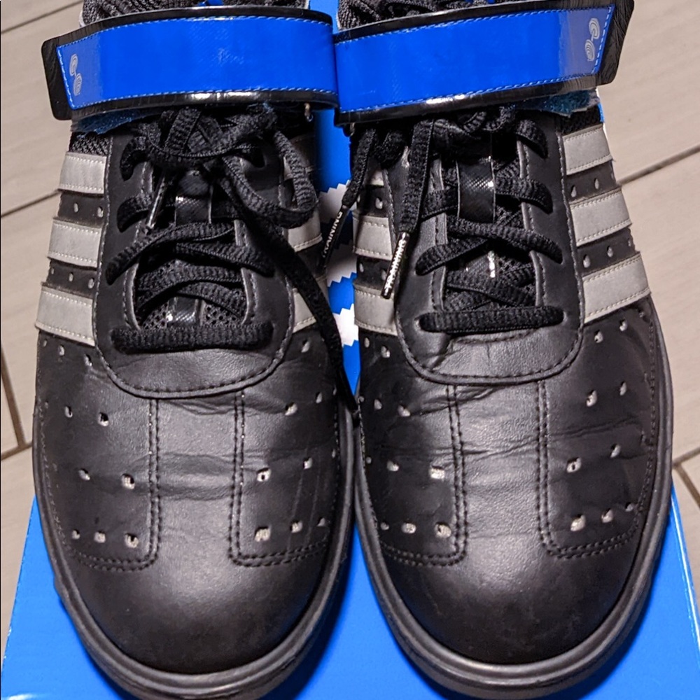 Men's Adidas Powerlifts, weightlifting shoes.